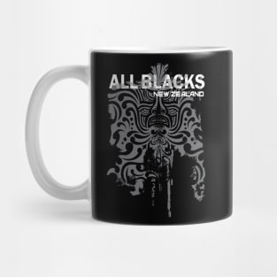 All Blacks Rugby New Zealand Grey Maori Tattoo Warrior Mask Mug